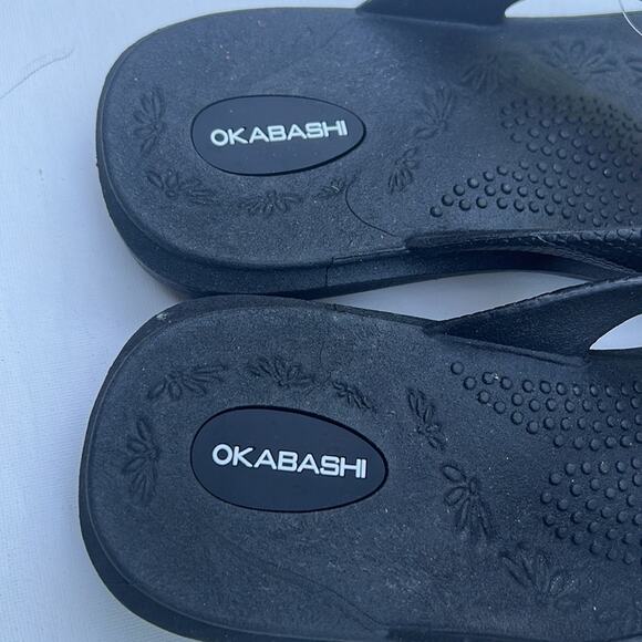 Okabashi Women’s Black Arch Support Non Slip Washable Every Day Sandals Sz M NWT - Picture 8 of 11